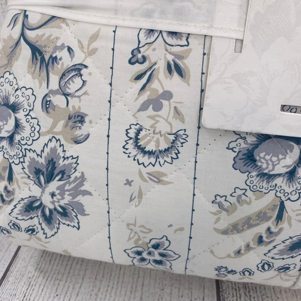 Cabbages & Roses India Rose Queen Quilt Blue Floral Cotton Percale Cottagecore